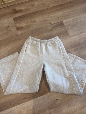 Edikted Heather Gray Kids Joggers with White Piping